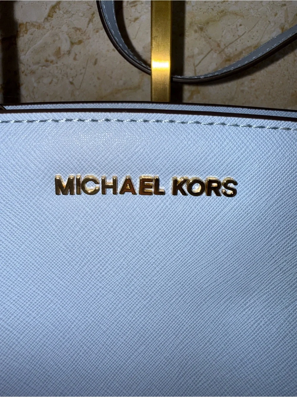 Michael Kors Selma Mini Saffiano Leather Blue Crossbody Bag 32H3GLMC1L